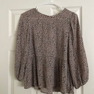 Leopard Peplum Top